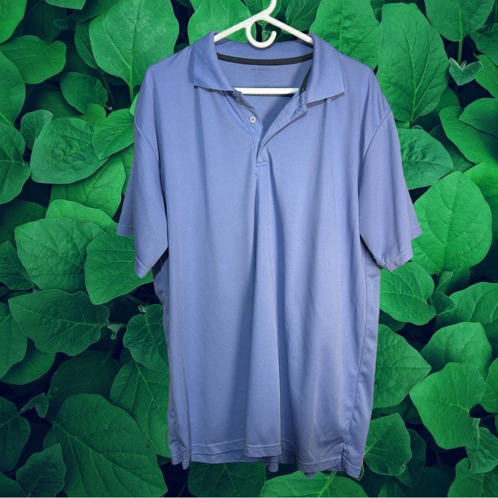 5 for $25🔥Real Essentials Sky Blue Short Sleeve Polo‎ Shirt 2XL